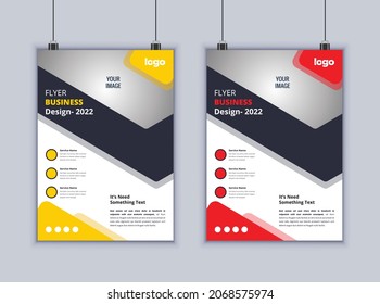 Plantilla de vectores de diseño de volante de negocios. Diseño de volante de 2 páginas. Diseño de diseño moderno. Diseño de plantillas de marketing empresarial.