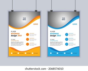 Plantilla de vectores de diseño de volante de negocios. Diseño de volante de 2 páginas. Diseño de diseño moderno. Diseño de plantillas de marketing empresarial.