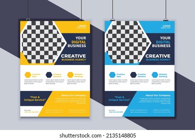 Business Flyer Design Vector Template. Creative Business Flyer Design. Modern Layout Design. Corporate Business Cover Design