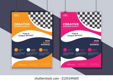 Plantilla de vectores de diseño de volante de negocios. Diseño creativo de volante de negocios. Diseño de diseño moderno. Diseño de portada corporativa