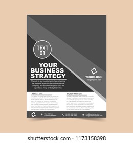 Business flyer Gray template. Vector illustration.