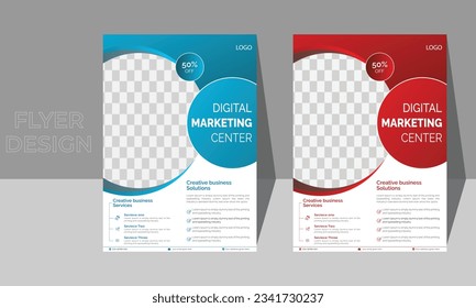 Business Flyer Layout with Colorful Accents with vector format.