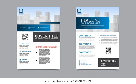 Business flyer layout template in A4  size. Modern Brochure template cover design, annual report, poster  with geometric lines for business market on white background, vector illustration
