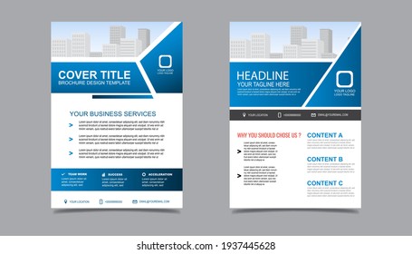 Business flyer layout template in A4  size. Modern Brochure template cover design, annual report, poster  with geometric lines for business market on white background, vector illustration
