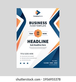 Business flyer layout template in A4 size. Modern Brochure template cover design, annual report with red geometric and wavy lines for business promotion on white background