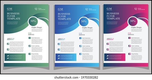 Business flyer layout template in A4 size. Modern Brochure template cover design.