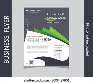 Business flyer layout template in A4 size. Modern Brochure template cover design, annual report, wavy lines for business market on white background, vector illustration new creative design