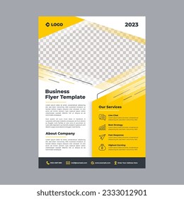 Business flyer layout template in A4 size. Modern Brochure template cover design, annual report, poster with geometric and wavy lines for business market