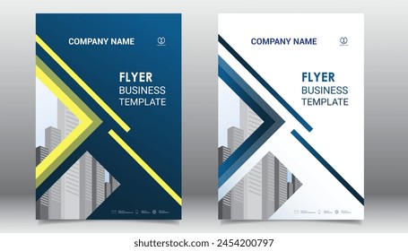 Business flyer layout template in A4  size. Modern Brochure template cover design, annual report, poster  with geometric lines for business market, vector illustration
