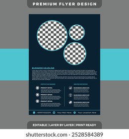 Business flyer layout template. Brochure modern cover design, annual report, poster in A4 size