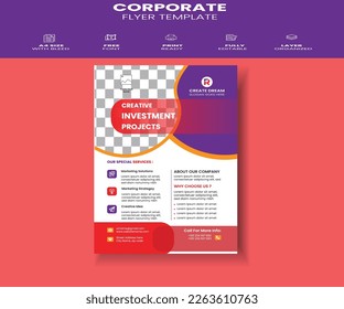 Business Flyer Modern Flyer Corporate Flyer Template Geometric form Flyer Circle Abstrakte Farbige Konzepte