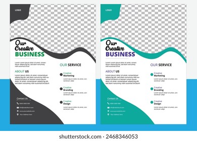 business flyer, Modern business multipurpose flyer design and company cover page template, Flyer Template Geometric shape used for business poster layout.
