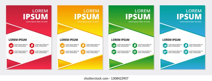 Business flyer modern template a4 flat design for annual report