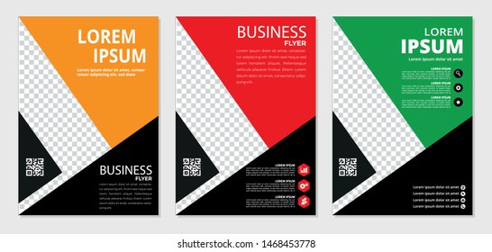 Business flyer modern template a4 flat design for annual report