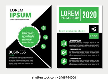Business flyer modern template a4 flat design for annual report
