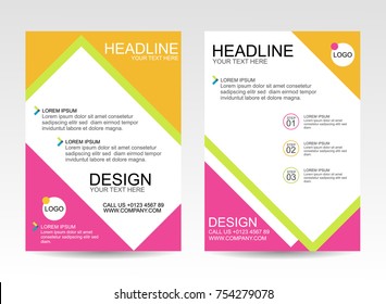 Business Flyer Pamphlet Brochure Cover Template With A4 Size Abstract Vector Background