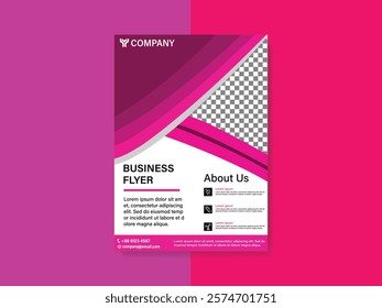 A business flyer with  pink colure