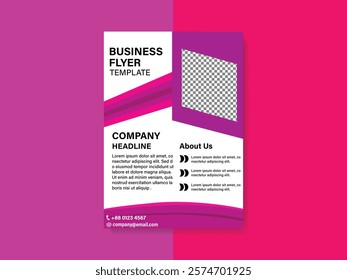 A business flyer with  pink colure