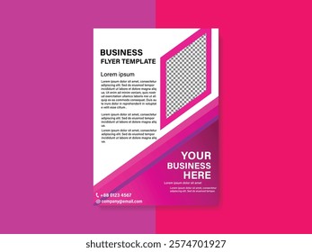 A business flyer with  pink colure