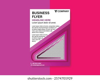 A business flyer with  pink colure