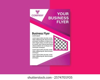 A business flyer with  pink colure