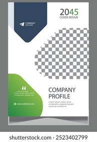 Business Flyer, poster, brochure, magazine cover template. Modern green leaf, environment design. - Vector Illustration 