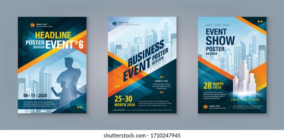 Business Flyer Poster Design Set. Layout Template, Abstract Red Geometric Triangle Background, invitation Card, presentation, leaflet, Booklet, annual Report, cover brochure, exhibition display,banner