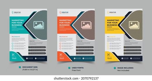 business flyer and poster design, vector cover design layout space, vector illustration template in A4 size