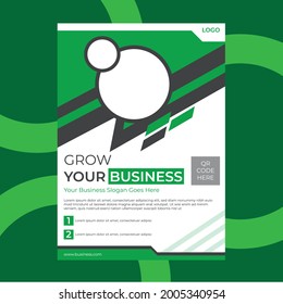 Business Flyer Print Template Green And Black Color Free Vector Template