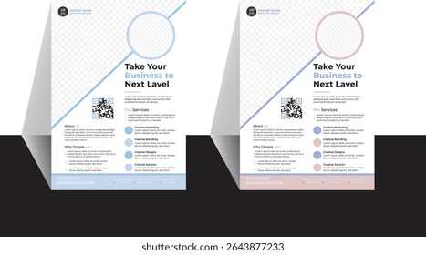 Business Flyer with professional design in two color variant . modern business flyer template, abstract business flyer and creative design.