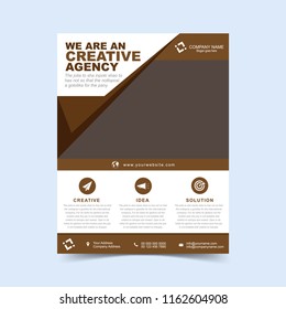 Business flyer set brown. Vector illustration.