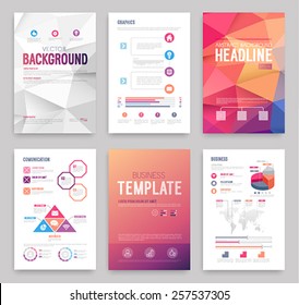 Business flyer set. Vector illustration.