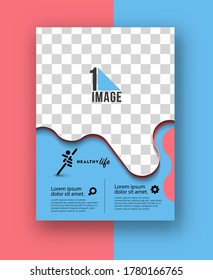 Business flyer with space of image - Brochure magazine cover page & poster template, vector illustration.