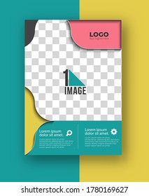 Business flyer with space of image - Brochure magazine cover page & poster template, vector illustration.