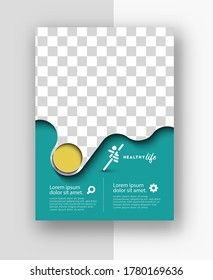 Business flyer with space of image - Brochure magazine cover page & poster template, vector illustration.