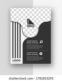 Volante de negocios con espacio de imagen - Portada de la revista Brochure y plantilla de afiches, ilustración vectorial.