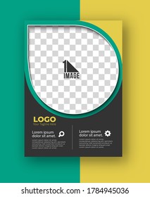 Business flyer with space of image - Brochure magazine cover page & poster template, vector illustration.