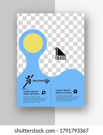 Business flyer with space of image - Brochure magazine cover page & poster template, vector illustration.