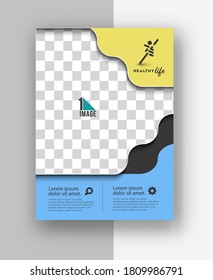 Business flyer with space of image - Brochure magazine cover page & poster template, vector illustration.