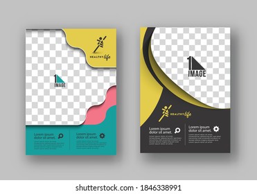 Business flyer with space of image - Brochure magazine cover page & poster template, vector illustration.