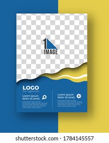 Business flyer with space of image & logo- Brochure magazine cover page & poster template, vector illustration.