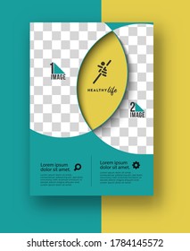 Business flyer with space of image & logo- Brochure magazine cover page & poster template, vector illustration.