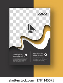 Business flyer with space of image & logo- Brochure magazine cover page & poster template, vector illustration.