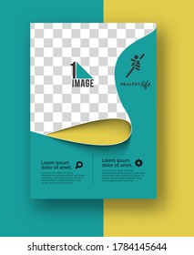 Business flyer with space of image & logo- Brochure magazine cover page & poster template, vector illustration.