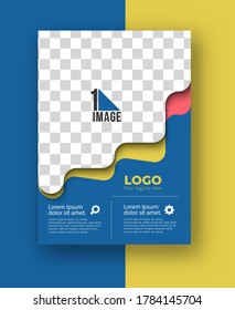 Business flyer with space of image & logo- Brochure magazine cover page & poster template, vector illustration.