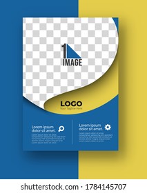 Business flyer with space of image & logo- Brochure magazine cover page & poster template, vector illustration.