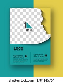 Business flyer with space of image & logo- Brochure magazine cover page & poster template, vector illustration.