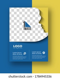 Geschäftsflyer mit Platz für Bild & Logo- Broschüre Titelseite & Plakatvorlage, Vektorgrafik.