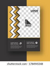 Business flyer with space of image & logo- Brochure magazine cover page & poster template, vector illustration.