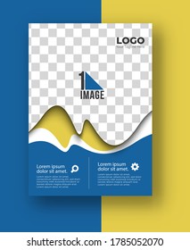 Business flyer with space of image & logo- Brochure magazine cover page & poster template, vector illustration.